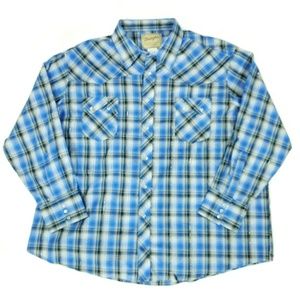 WRANGLER Western Pearl Snap Long Sleeve Shirt 3XL